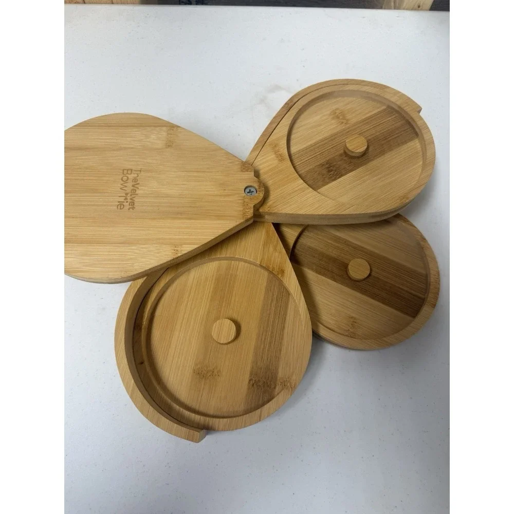 The Velvet Bowtie Premium Bamboo 3-Tier Margarita Glass Rimmer Set